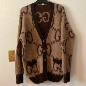 Gucci Reversible Mohair Wool Cardigan, Size S, New Without Sales Tags